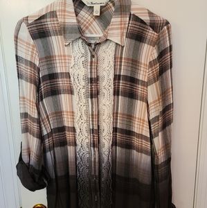 Lace flannel shirt